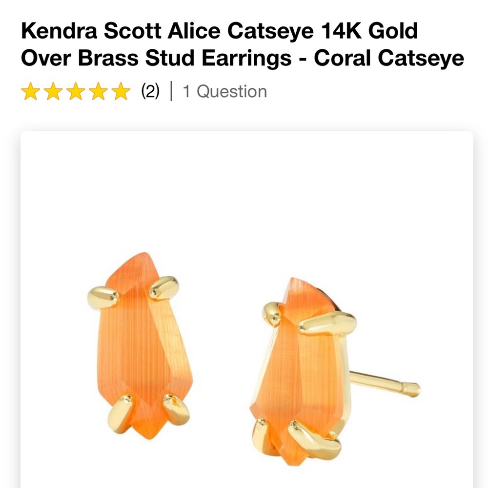 Kendra Scott Alice Abalone 14K Gold Over Brass Stud Earrings